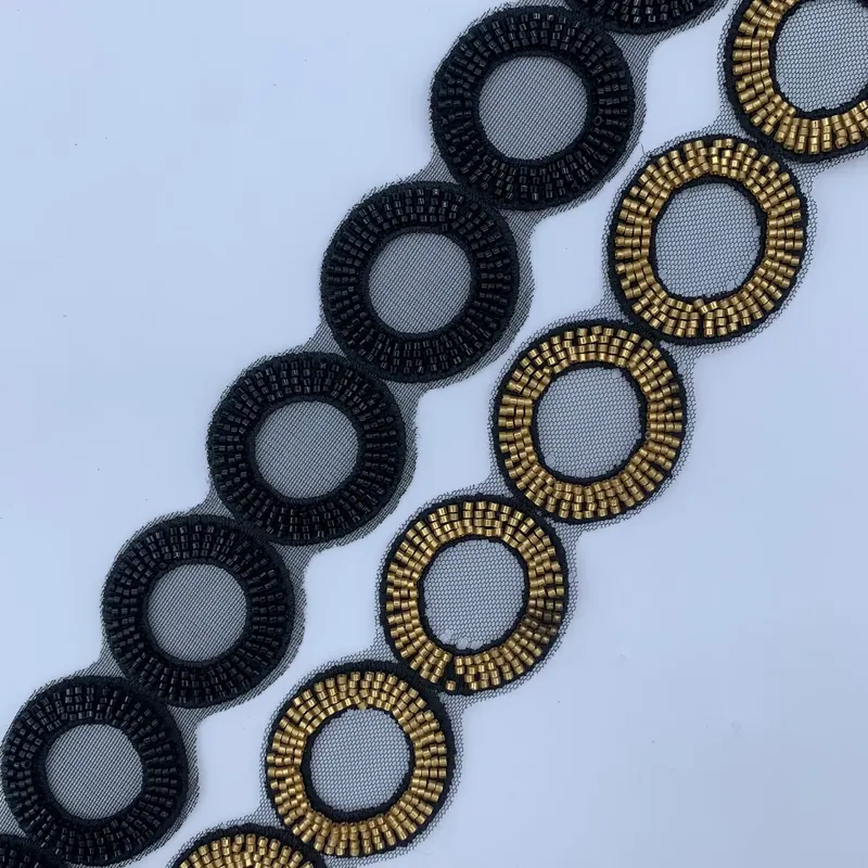 Black & gold circle trim — Black & gold