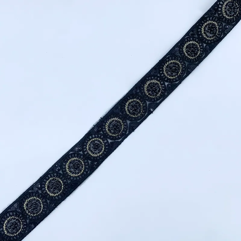 Borda de anéis preta e dourada — Preto e dourado