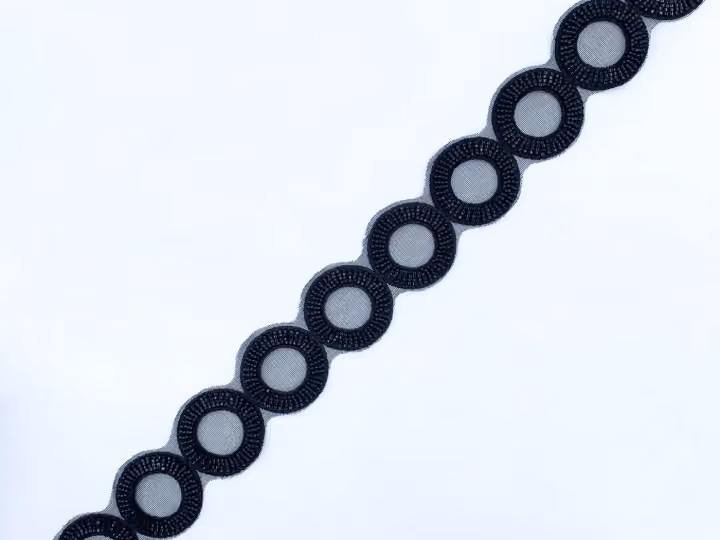 Galon cercles noir et doré — Noir et doré