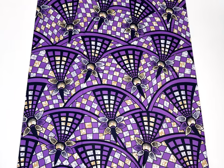 Violet lattice wax print — Violet, ivory & olive