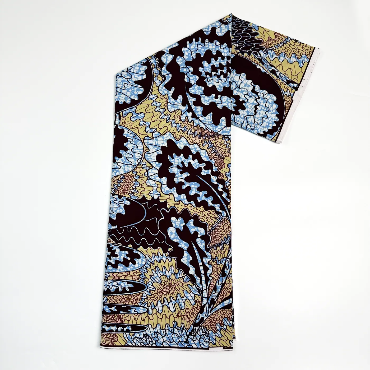 Estampado floral em leque azul-celeste