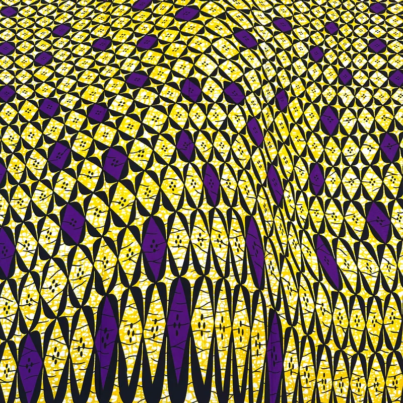 Estampado geométrico amarelo e violeta — Amarelo, violeta e preto